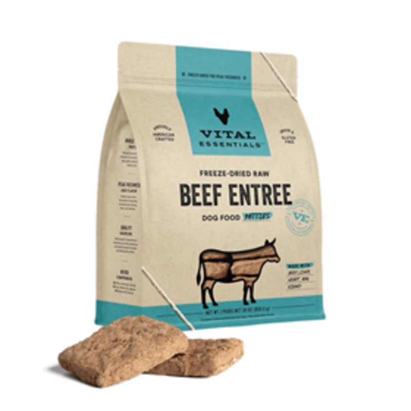 Vital Essentials Freeze-Dried Raw Beef Entree Dog Food Patties 30 oz.