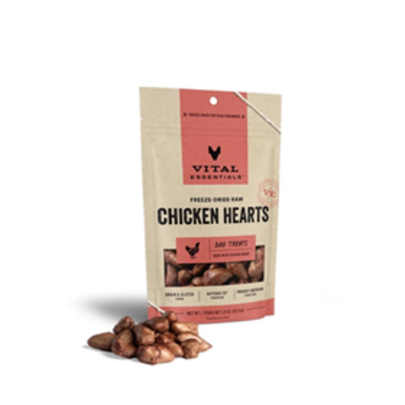 Vital Essentials Freeze-Dried Raw Chicken Hearts Dog Treats