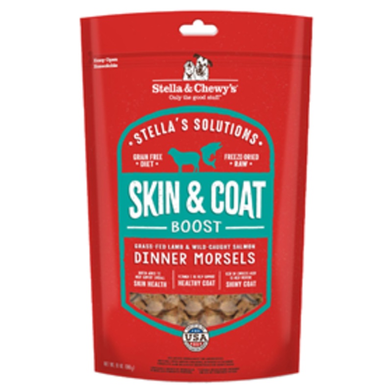 Stella & Chewy’s Solution Skin & Coat Boost Grass-Fed Lamb & Wild-Caught Salmon Dinner Morsels 13oz