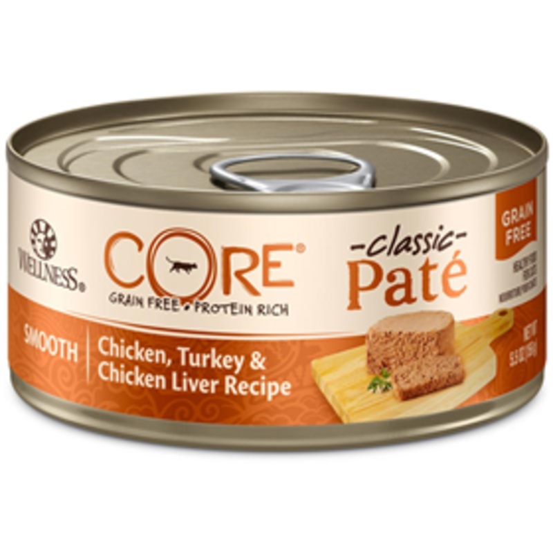 Wellness CORE Classic Pate Chicken, Turkey & Chicken Liver Canned Cat Food 5.5 oz.