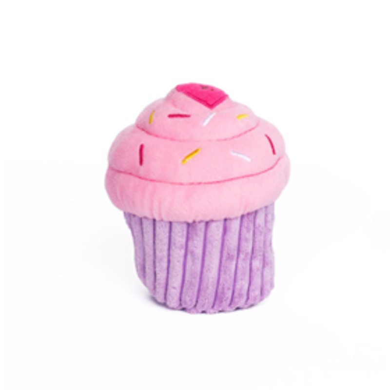 ZippyPaws NomNomz Pink Cupcake Dog Toy 5.5 in