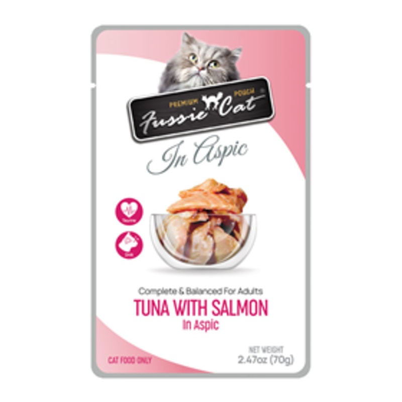 Fussie Cat Premium Pouches Tuna & Salmon in Aspic 2.47oz
