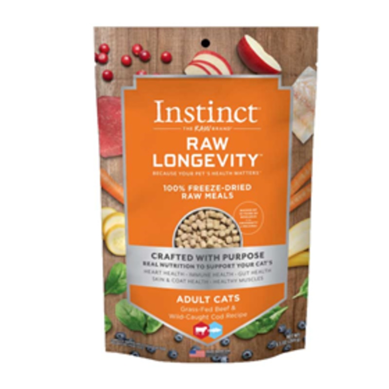 Instinct Raw Longevity 100% Freeze-Dried Raw Meals Adult Cat Beef & Cod Recipe