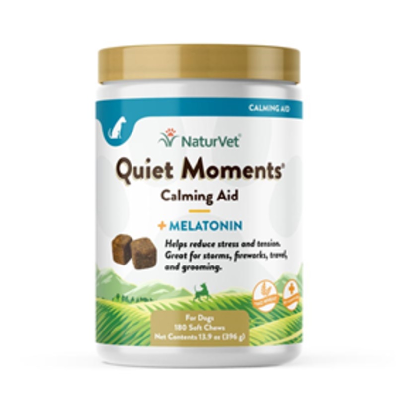 NaturVet Quiet Moments Calm Aid plus Melatonin Soft Chew 180 ct