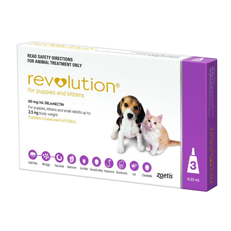 REVOLUTION for Puppies & Kittens 0-2.5kg 3’s