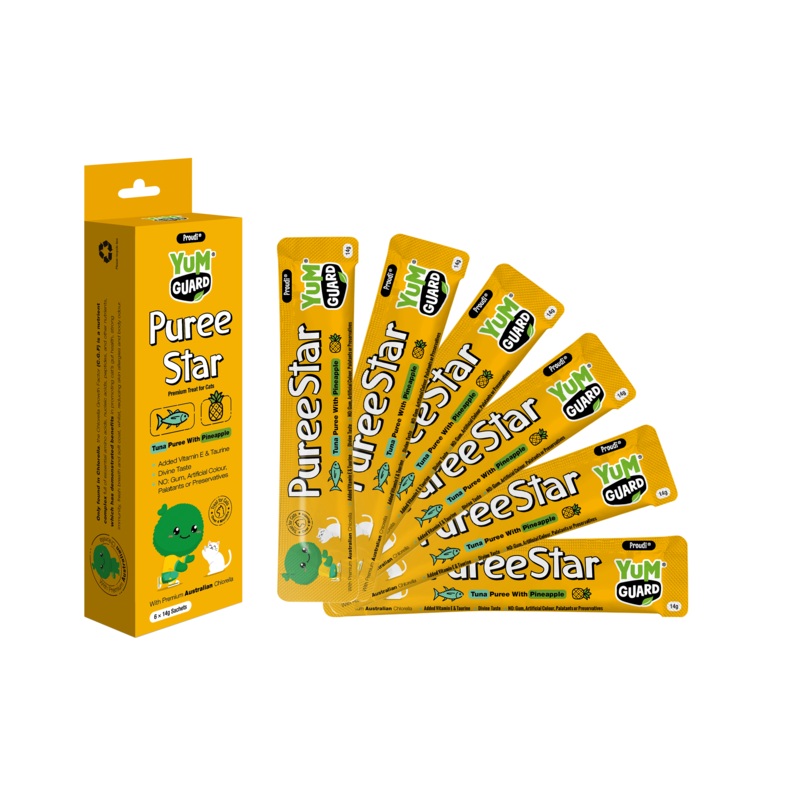 YumGuard Puree Star Tuna & Pineapple Cat Treat 14g x 6