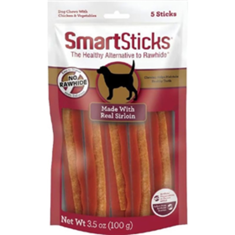 SmartBones SmartSticks Made with Real Sirloin Dog Treats 5 count