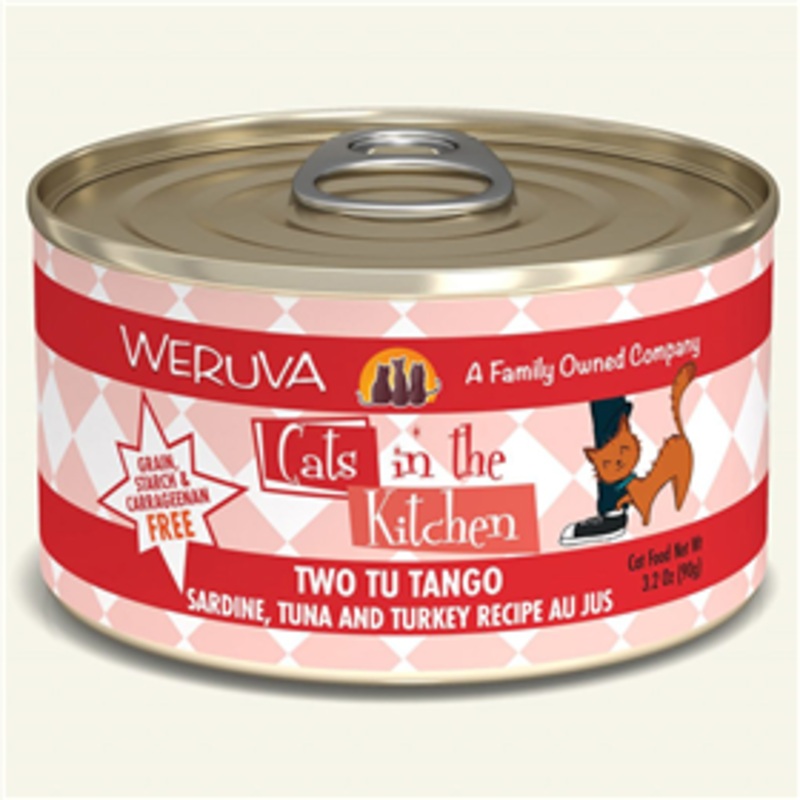 WERUVA Cats in the Kitchen Two Tu Tango-Sardine/Tuna/Turkey Recipe Au Jus 3.2 oz
