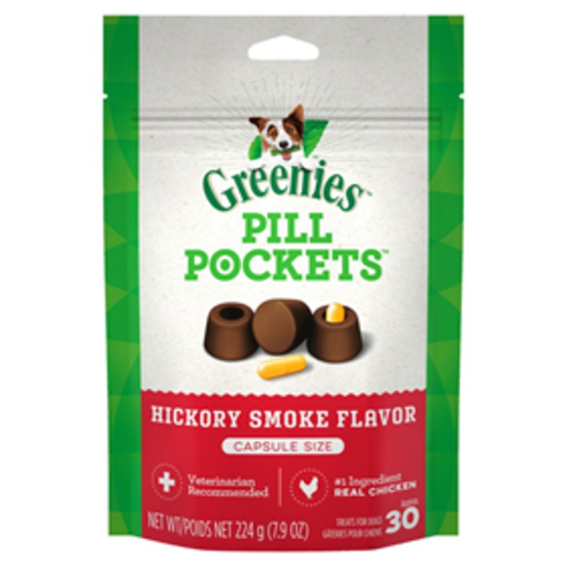 Greenies Pill Pockets for Dogs Hickory Smoke Flavor Capsule Size Dog Treats 7.9 oz.