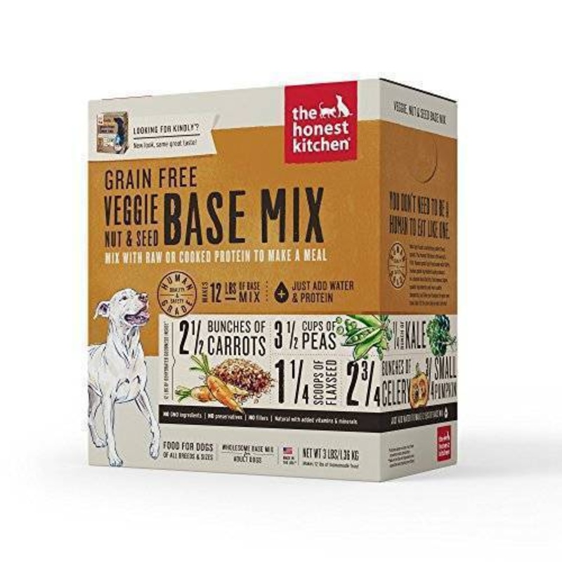 The Honest Kitchen Dog Dehydrated Grain-Free Veggie, Nut & Seed Base Mix (Kindly) 3lb (EXP 03 DEC 2025)