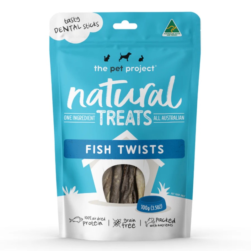 The Pet Project Dog Treat Fish Twists 100g