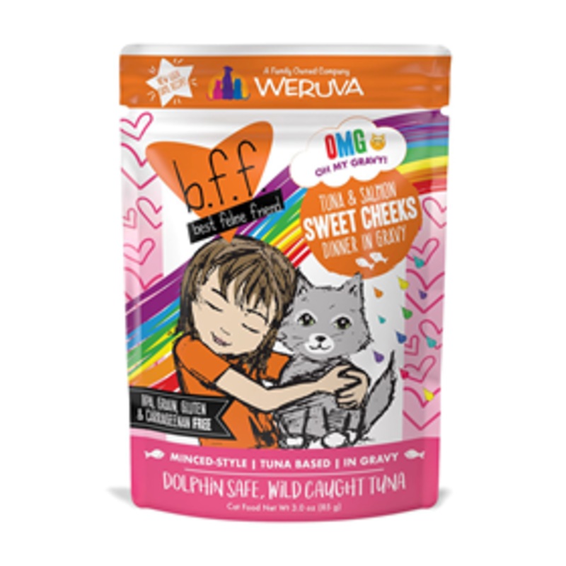WERUVA Tuna & Salmon Sweet Cheeks Dinner in Gravy Cat Food 3 oz