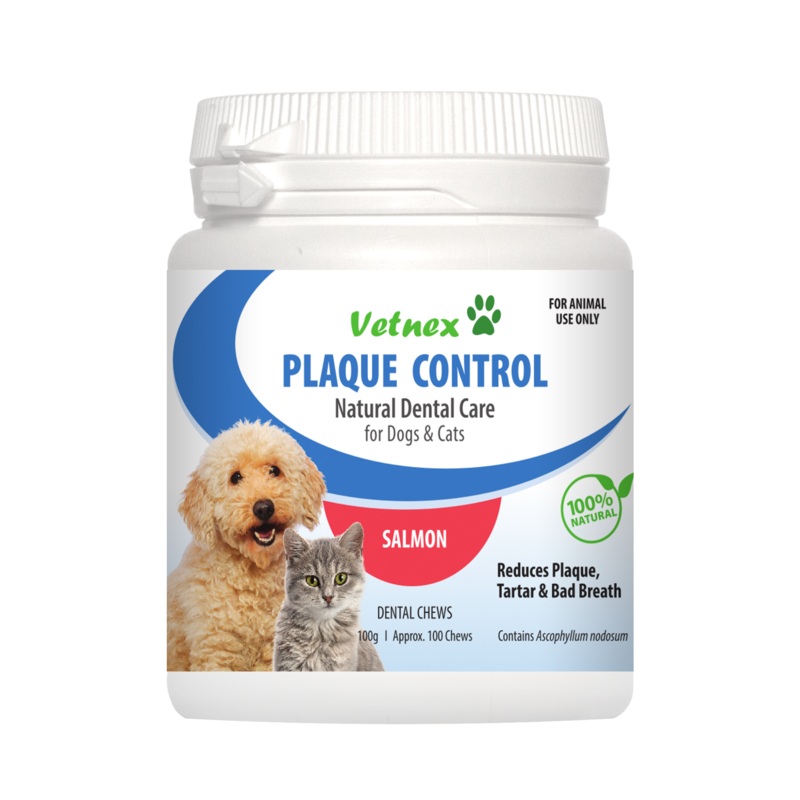 Vetnex Plaque Control Dental Chews Salmon for Dogs & Cats 100 Chews 100g