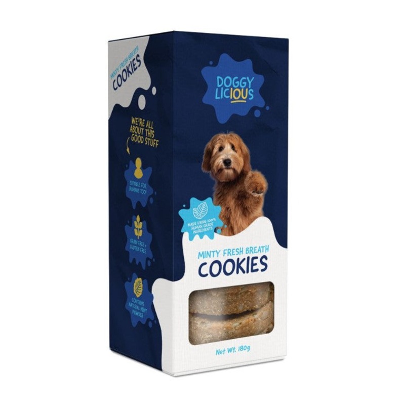 Doggylicious Minty Fresh Breath Cookies Dog Treats 180g