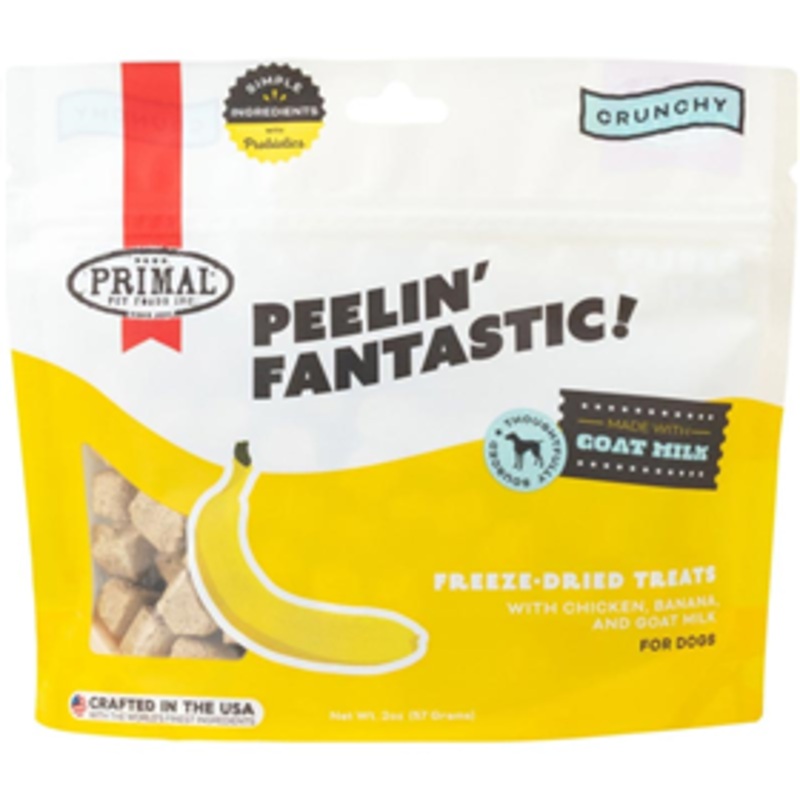 Primal Peelin’ Fantastic Freeze-Dried Treats w/ Chicken, Banana and Goat Milk 2 oz.