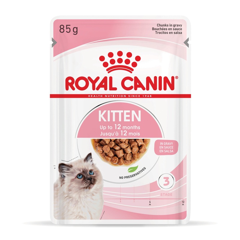 Royal Canin Kitten Instinctive with Gravy Wet Cat Food Pouches 85g x 12