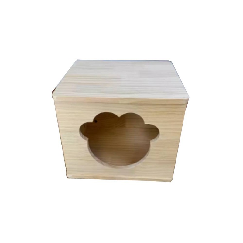 Solid Wood Pet House – Carrot Top S (L35cm x B30cm x H30cm)