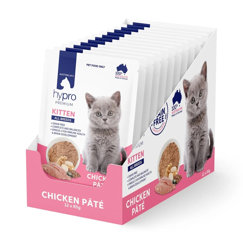Hypro Premium Grain Free Chicken Pat for Kittens 85g x 12