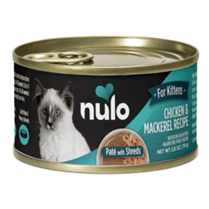 Nulo Kitten Grain Free Beef Chicken and Mackerel Pate with Shreds 2.8oz