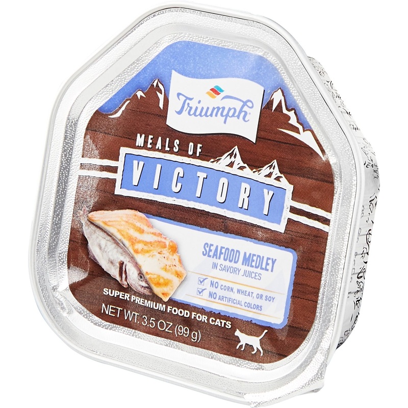 Triumph Meals Of Victory Seafood Medley In Savory Juices Recipe Super Premium Wet Cat Food Cup