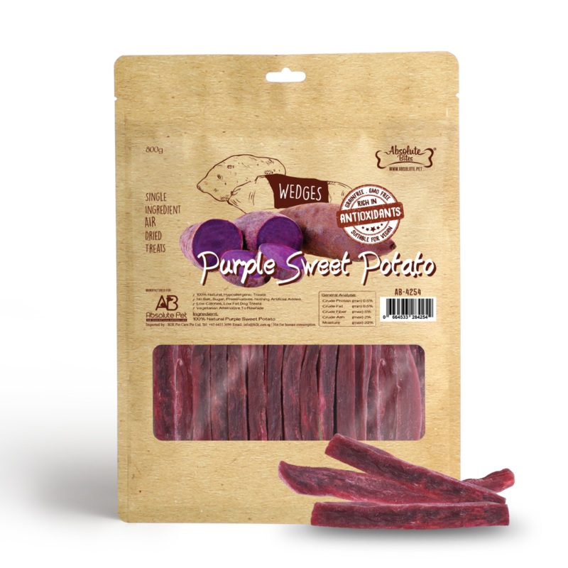 Absolute Bites Air-Dried Purple Sweet Potato Wedges 800g