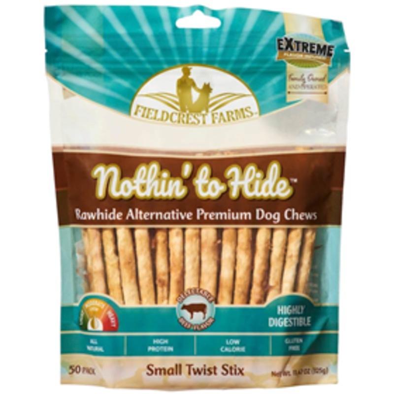 Fieldcrest Farms Nothin’ to Hide Small Twist Stix Beef Flavored 50 pack