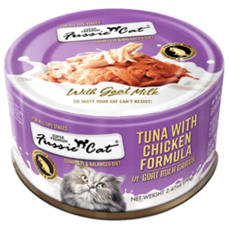 Fussie Cat Tuna with Chicken in Goat Milk Gravy 2.47 oz.