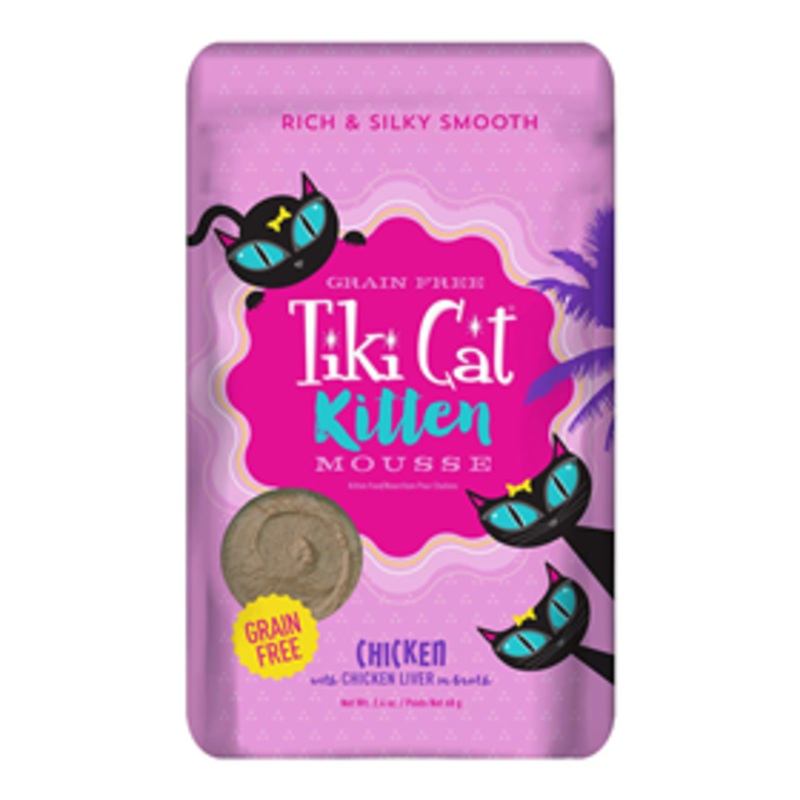 Tiki Cat Kitten Mousse Chicken with Chicken Liver Pouch 2.4 oz.
