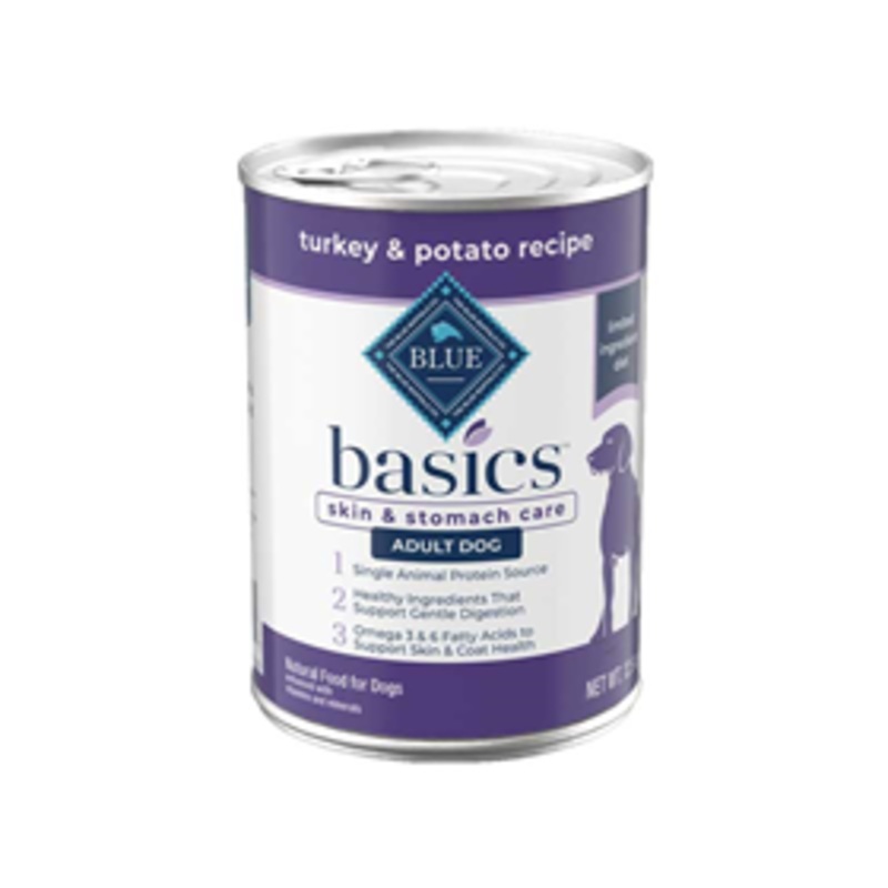 Blue Buffalo BLUE Basics Turkey & Potato Recipe Can Dog Food, 12.5 oz.