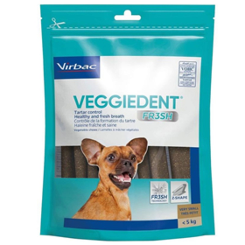 C.E.T. VEGGIEDENT FR3SH Tartar Control Chews for Dogs Extra Small