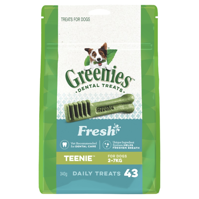 Greenies Dog Fresh Mint Dental Health Treats for Teenie Dogs 340g