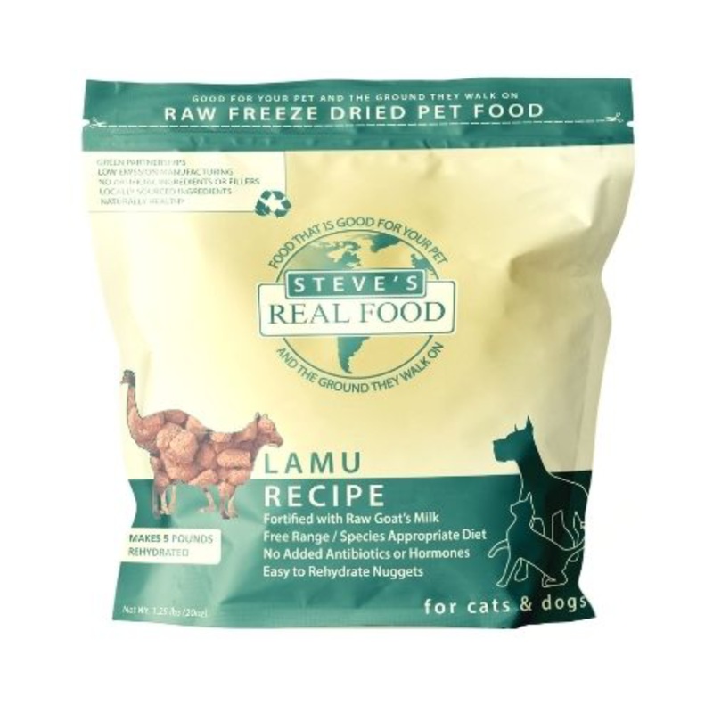 Steve’s Real Food Cats & Dogs Raw Freeze Dried Lamu 20oz
