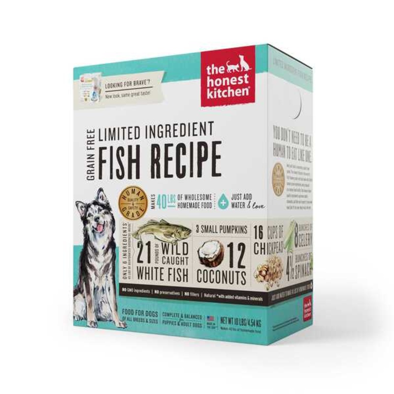 The Honest Kitchen Dog Dehydrated Limited Ingredients Fish Recipe (Brave) 10lb (EXP 26 DEC 2025)