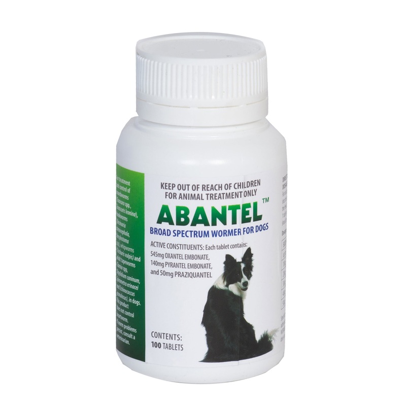 Abantel Broad Spectrum Wormer for Dogs  – 100 Tablets