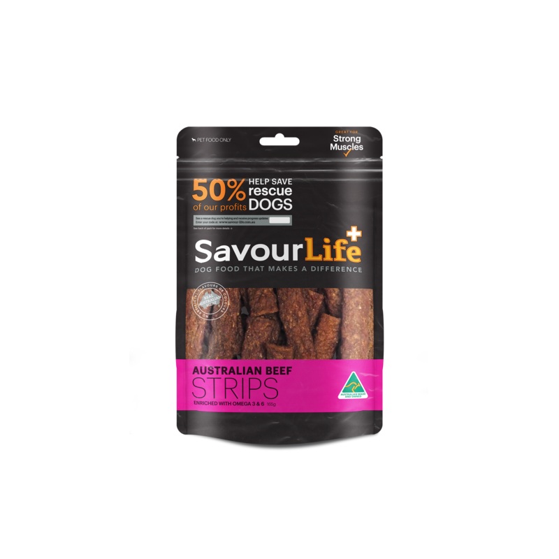 SavourLife Dog Treat Australian Beef Strips 165g