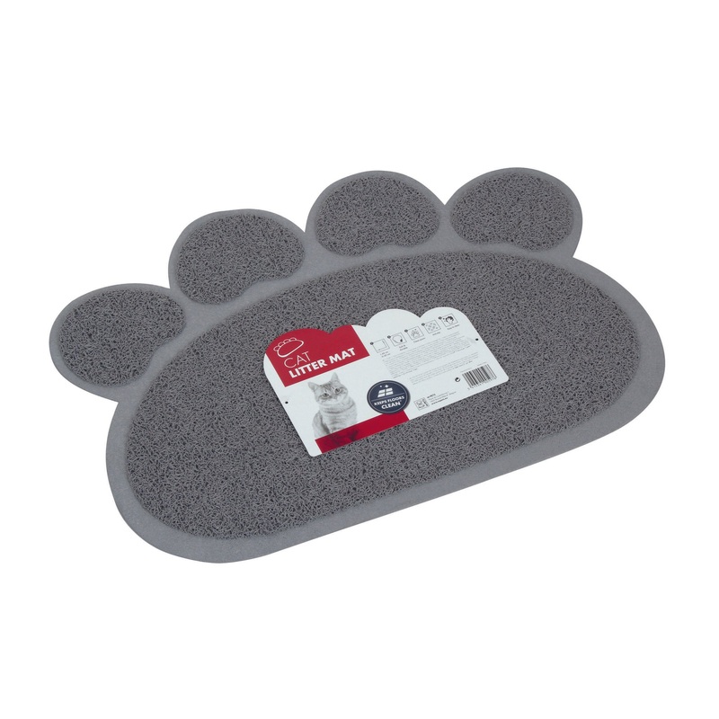 M-Pets Paw Cat Litter Mat Grey