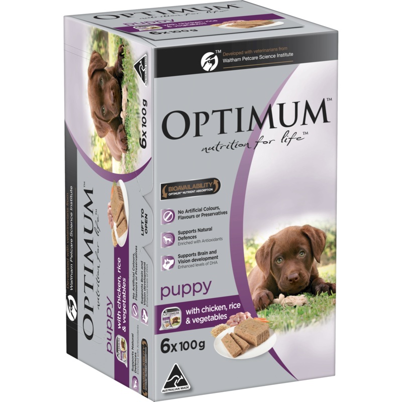Optimum Puppy Chicken Rice & Vegetables 100g x 6