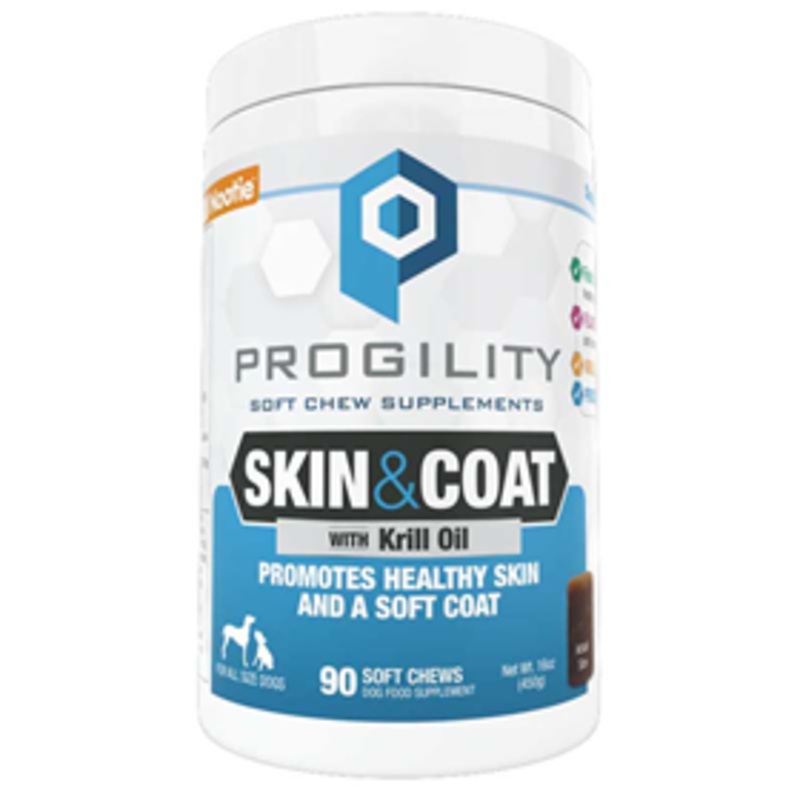 Progility Skin and Coat with Krill Oil Soft Chew Dog Supplement 90ct