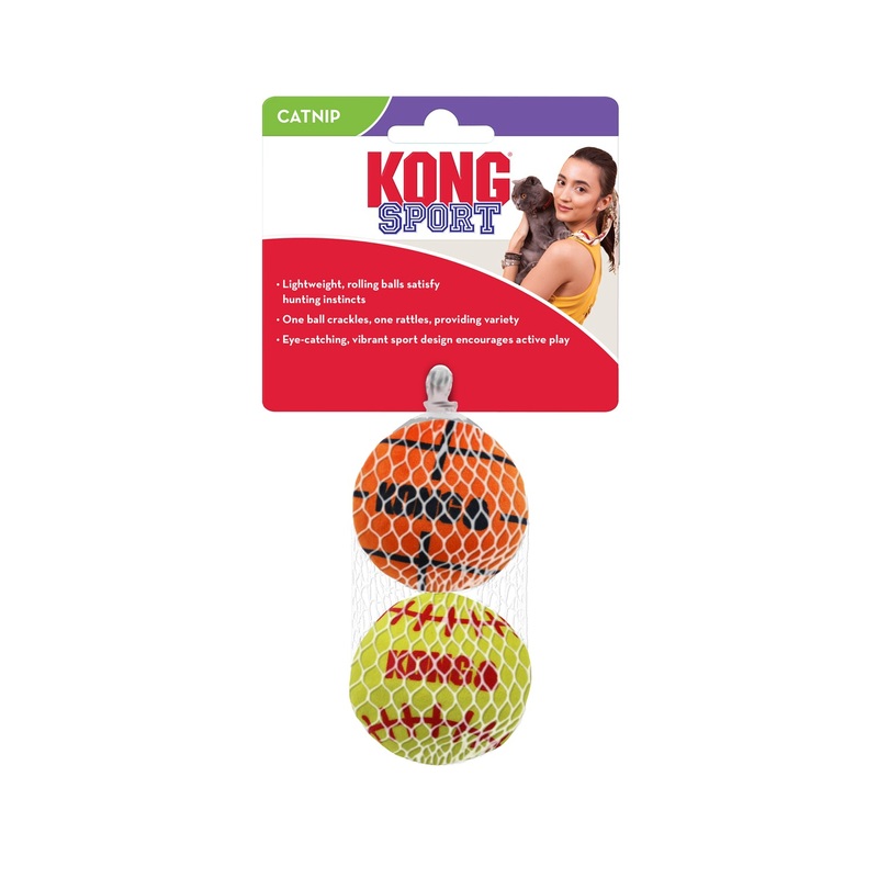 KONG Cat Sports Balls 2 Pack – Assorted