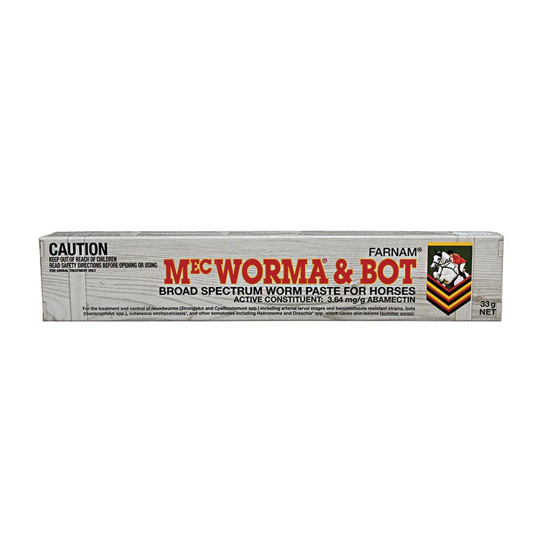 MecWorma & Bot Broad Spectrum Worm Paste for Horses 33g