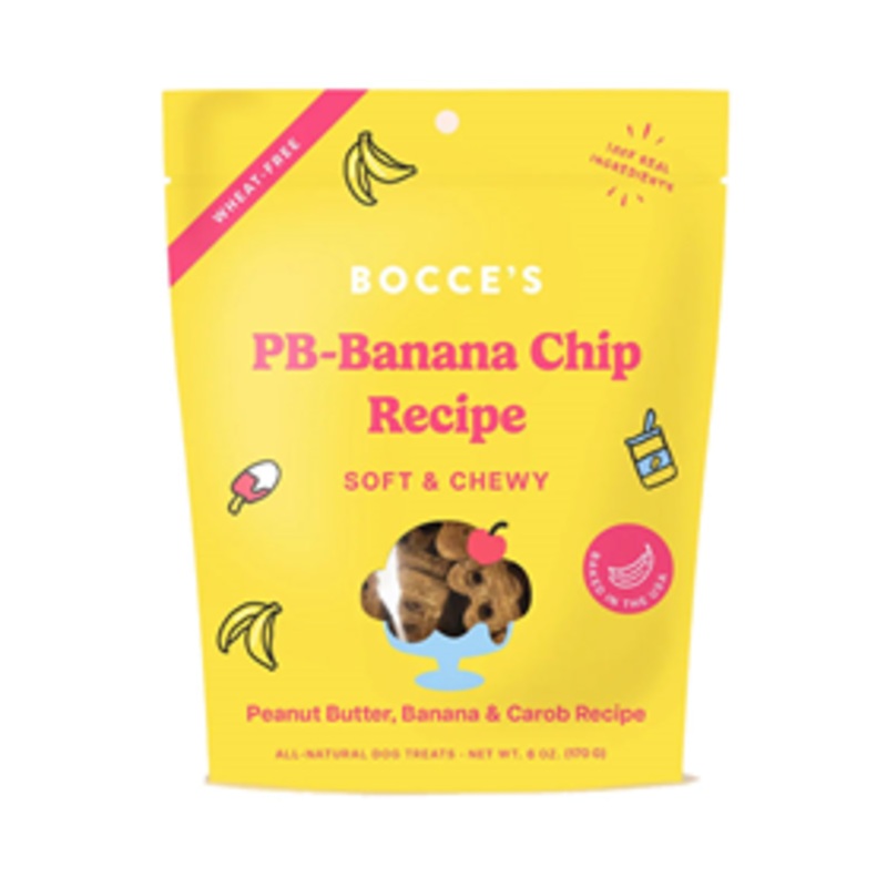 Bocce’s Bakery PB-Banana Chip Recipe Soft & Chewy Treats 6 oz.