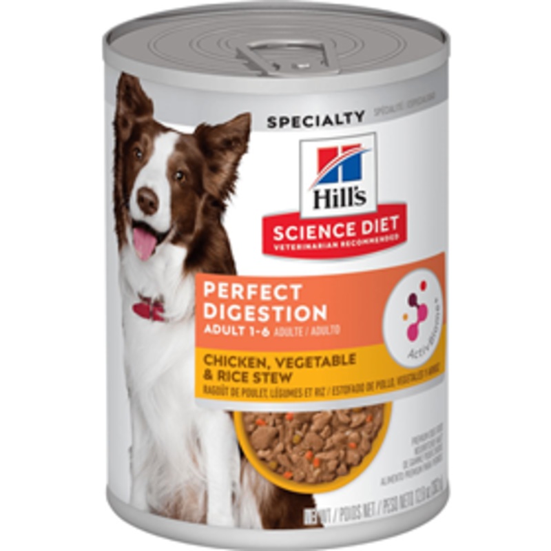 Hills Science Diet Adult Perfect Digestion Chicken, Vegetable & Rice Stew Can Dog Food 12.8 oz.