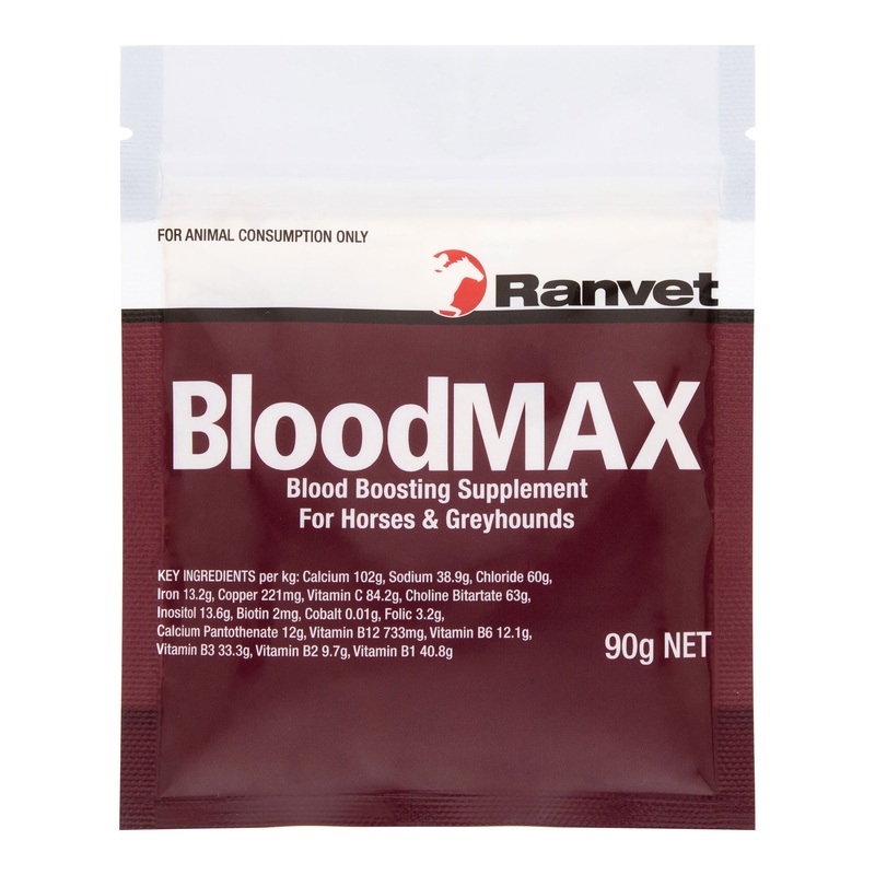Ranvet BloodMAX Multivitamin & Mineral Supplement for High Performance Horses 90g sachet