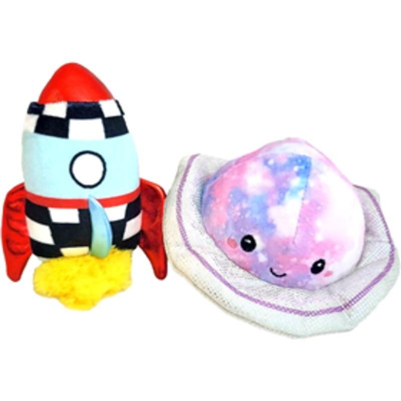 Shoreway Planet & Rocket 2-Pack Dog Toy