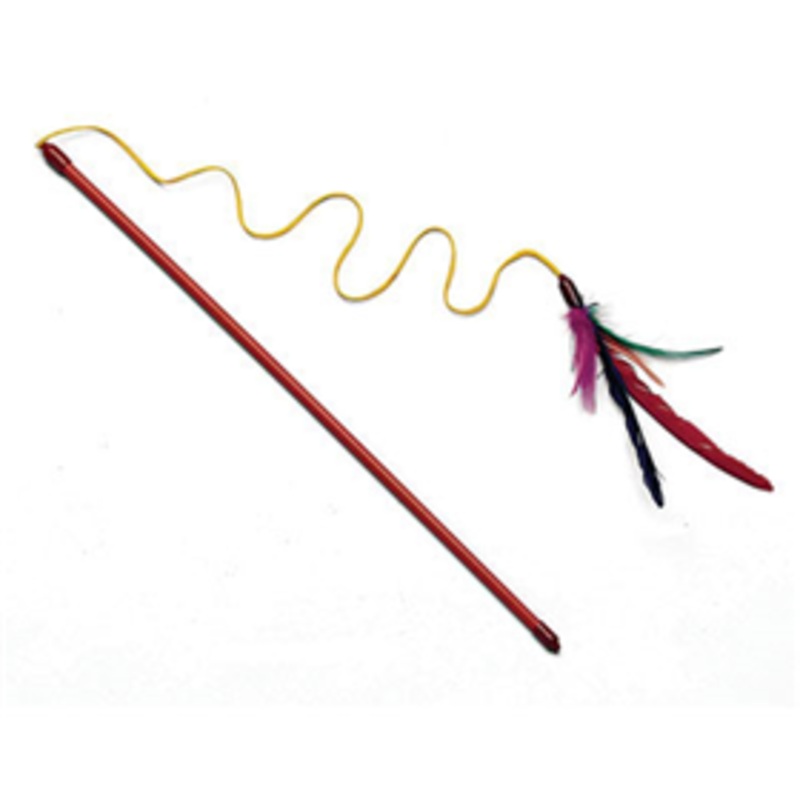 Spot Feather Dangler Pole Cat Toy 18