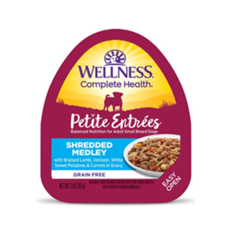 Wellness Petite Entrees Shredded Medley Braised Lamb, Venison, White Sw. Potatoes & Carrots 3oz