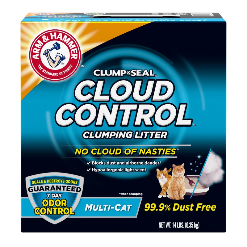 ARM & HAMMER Cloud Control Multi-Cat Clumping Cat Litter with Hypoallergenic Light Scent, 14 lb