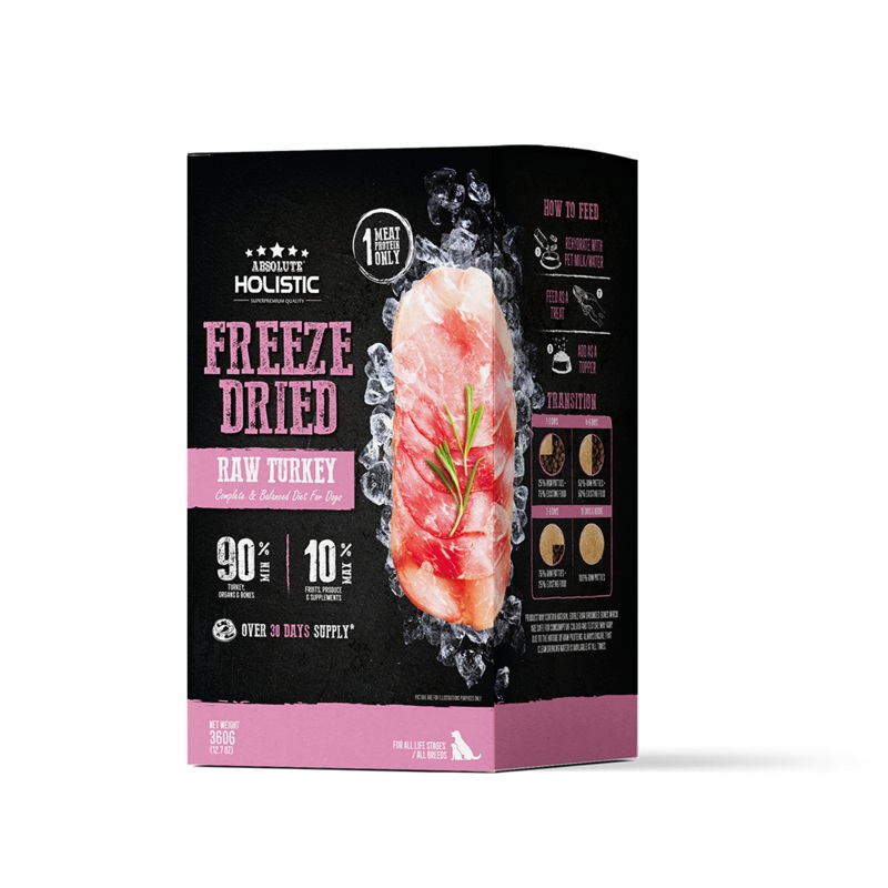 Absolute Holistic Dog Freeze Dried Raw Patties Turkey 12.7oz