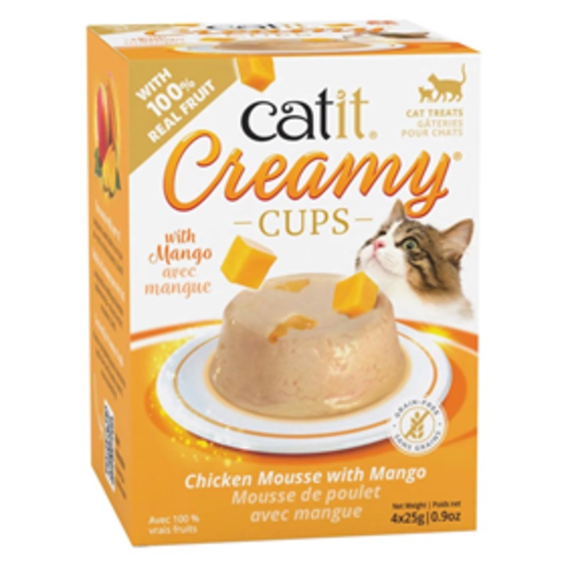 Catit Creamy Cups Chicken Mousse with Mango 4pk