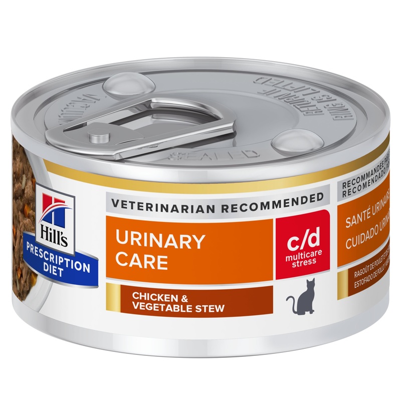 Hill’s Prescription Diet c/d Multicare Stress Urinary Care Chicken & Vegetable Stew Canned Cat Food 82g x 24